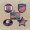 Five Numbered USA 250th Anniversary Embroidered Patch Options