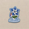 Colorado Blue Columbine Embroidered Iron-On Patch
