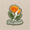 California Orange Poppy Embroidered Iron-On Patch
