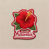 Hawaii Red Hibiscus Embroidered Iron-On Patch
