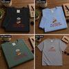 Quirky Hot Dog Embroidered Tees Shown From Four Angles