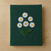 Dark Green Notebook Featuring A Hand Embroidered Daisy Bouquet