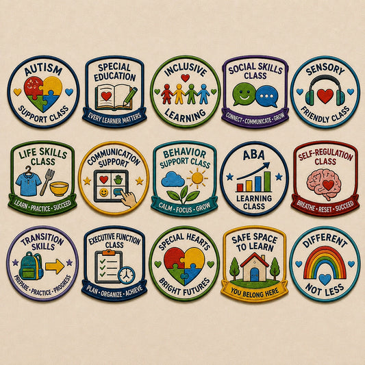Fifteen Inclusive Education And Autism Support Embroidered Patch Designs

