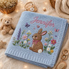 Light blue custom bunny blanket with Jennifer name
