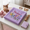 Purple Madison Blanket Presented With Deer And Wooden Toys