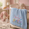 Light Blue Madison Blanket Draped Across A Nursery Crib