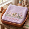 Purple Bunny Baby Blanket In Basket