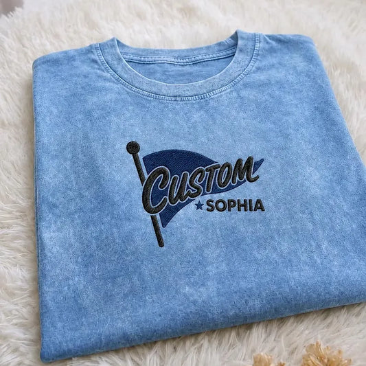 Folded Vintage Acid Wash Custom Tee