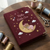 Maroon Hello Little One Notebook With Sleeping Moon Bear