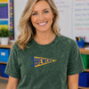 Woman Wearing Embroidered Brewers Mineral Wash T-Shirt