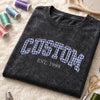 Folded Custom Varsity Embroidered Mineral Wash Tee