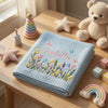 Folded Blue Personalized Baby Blanket