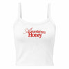 White Embroidered Tank Top Front View