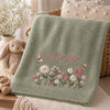 Mung Bean Millie Rose Floral Embroidered Baby Blanket On Chair