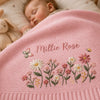 Pink Millie Rose Floral Blanket With Sleeping Baby
