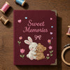 Maroon Sweet Memories Journal Framed By Colorful Sewing Threads