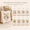 Wildflower Initial Blanket Collection With Eight Personalized Name Designs