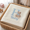 Cream Folded Personalized Baby Blanket