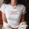 Woman Wearing Return To Sender Baby Tee