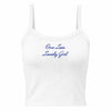 White Embroidered Tank Top Front View