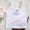 White Embroidered Croptop Tank Top