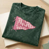 Personalized Gingham Pennant Embroidered Mineral Wash T-Shirt