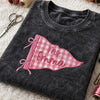 Folded Mineral Wash Tee With Personalized Gingham Pennant Embroidery
