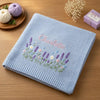 Folded Embroidered Baby Blanket Close Up