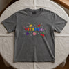 Grey Acid Wash Shirt With Colorful Vitamin Fruit Embroidery