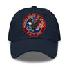 Elegant Navy White Dad Cap Solid Cotton Soft Breathable Comfort
