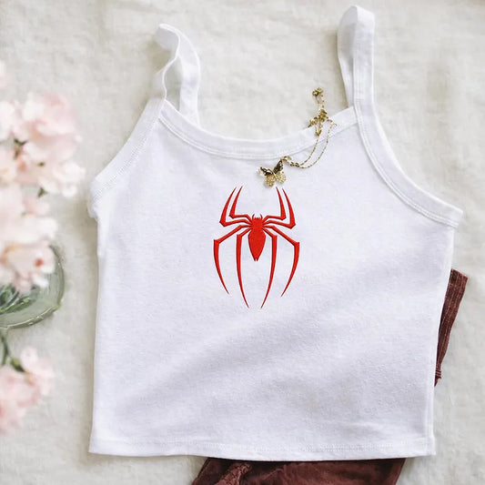 Casual White Embroidered Tank Top Flat Lay