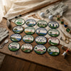 Fairway Insignias Styled With Clubs Balls Gloves And Thread