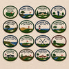 Sixteen Famous Golf Course Emblems Featuring Scenic American Fairways