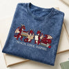 Blue Fantasy Dragon Embroidered Mineral Wash Shirt