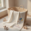 Cream Balloon Goose Blanket Displayed With Toys And Basket