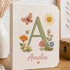 Beige Photo Album With Embroidered Letter A For Amelia