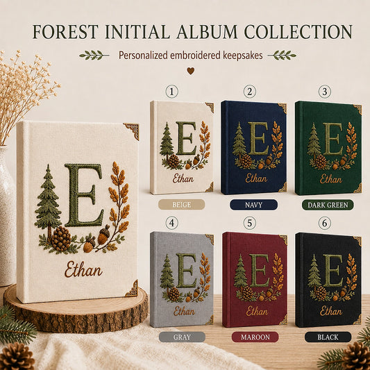 Forest Initial Photo Album Displayed In Six Cover Colors