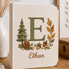 Beige Fabric Photo Album Embroidered With Pine Tree Pinecone