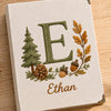 Top View Of Beige Embroidered Album With Letter E