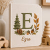 Personalized Forest Photo Album With Embroidered Letter E Ezra