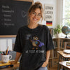 Teacher Wearing Funny Embroidered Owl T-Shirt