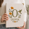 Fabric Photo Album Embroidered With Wildflowers Hummingbird Emma