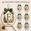 Personalized Forest Initial Ornament With Multiple Fabric Options