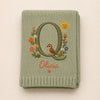 Mung Bean Monogram Baby Blanket With Initial Q Bird And Olivia