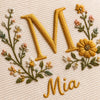 Close Up Monogram Blanket With Yellow Floral Initial M