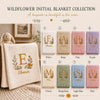 Wildflower Initial Blanket Collection With Personalized Name Blankets