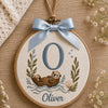 Personalized Otter Initial Ornament With Ocean Waves And Seashell