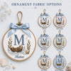 Personalized Otter Initial Ornament With Multiple Fabric Pattern Options