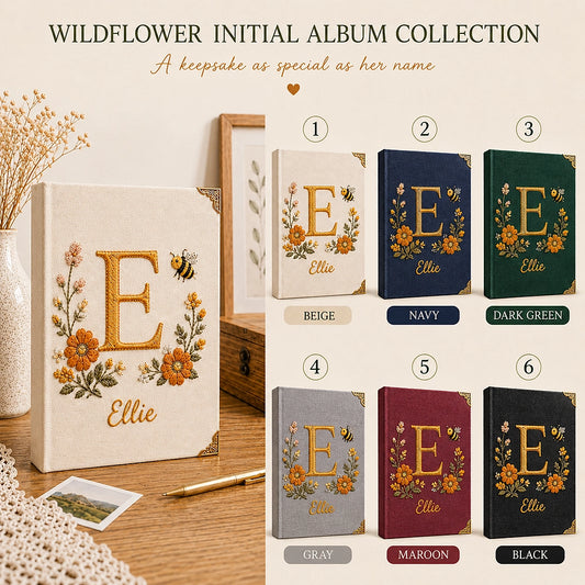 Six Album Color Options With Embroidered Initial Letter E