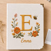 Embroidered Linen Photo Album Custom Name Emma Letter E